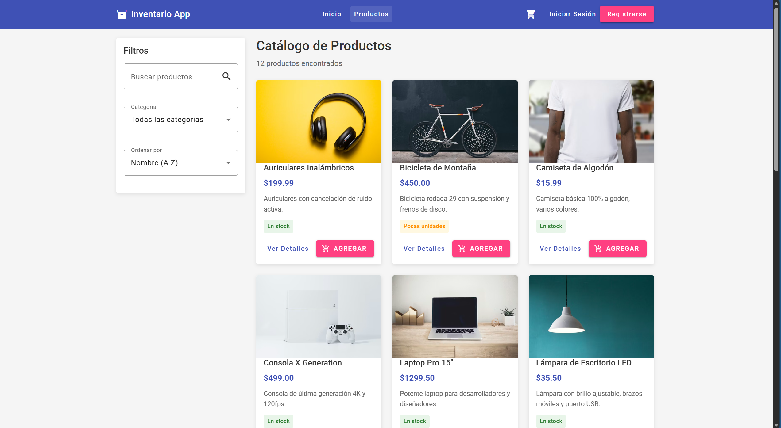 Compras MEAN front page